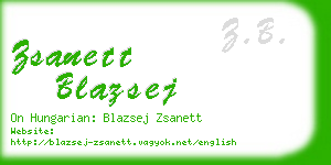 zsanett blazsej business card